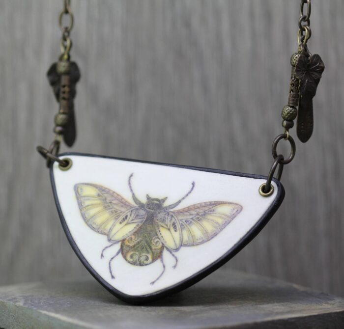 Luna the Moth Polymer Necklace