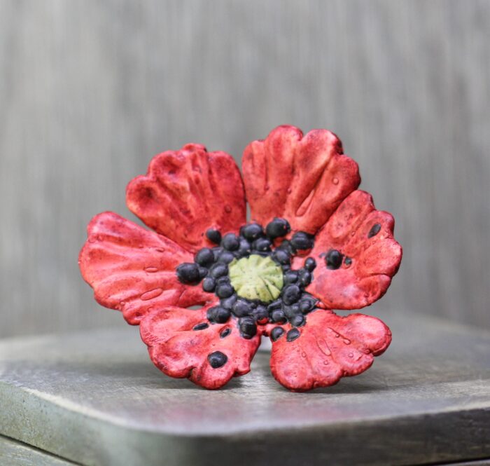 Red Flower Ring Adjustable