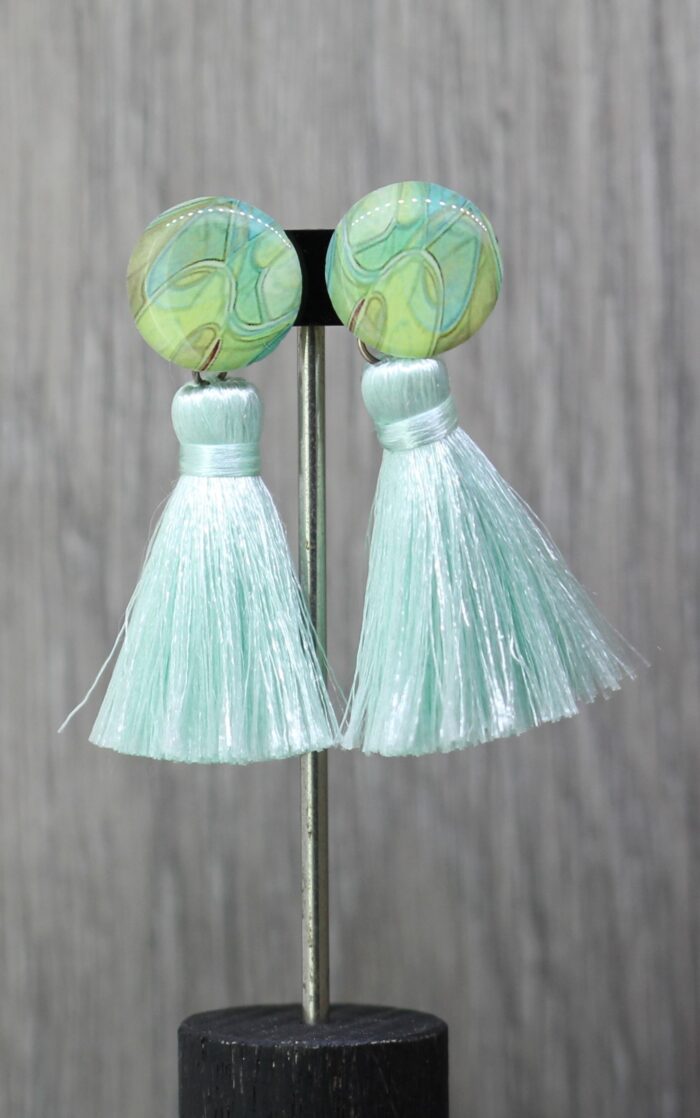 Resin Tassel Studs Abstract