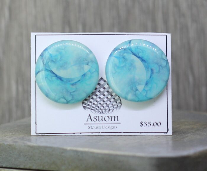 Turquoise Lagoon Resin Studs