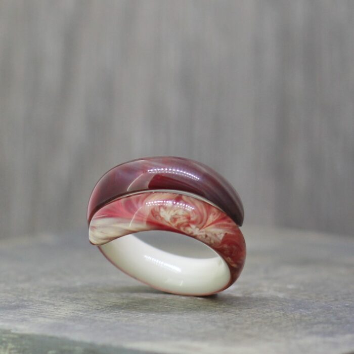 Resin Ring Red Swirl