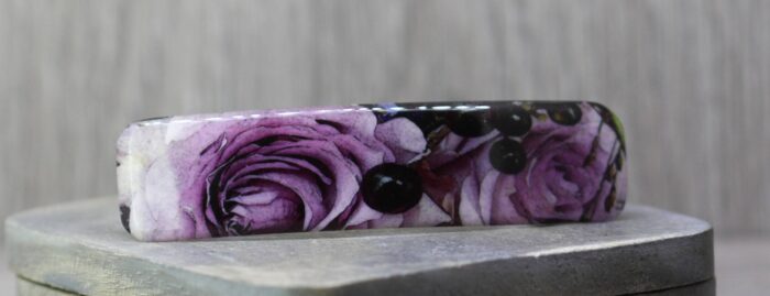 Purple Roses Hair Slide