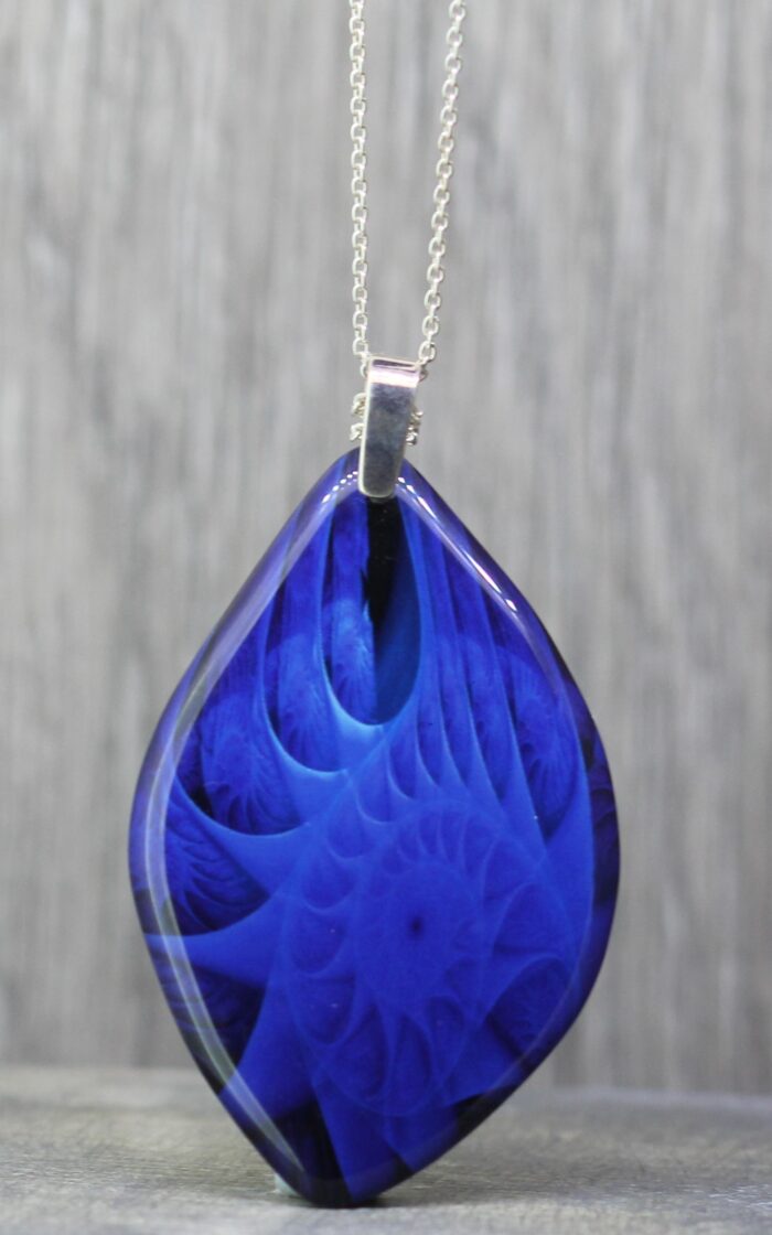 Blue Fossil Resin Pendant