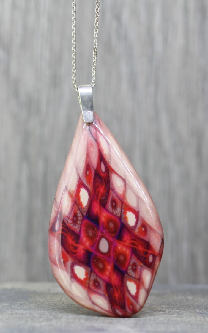 Red Diamonds Resin Pendant