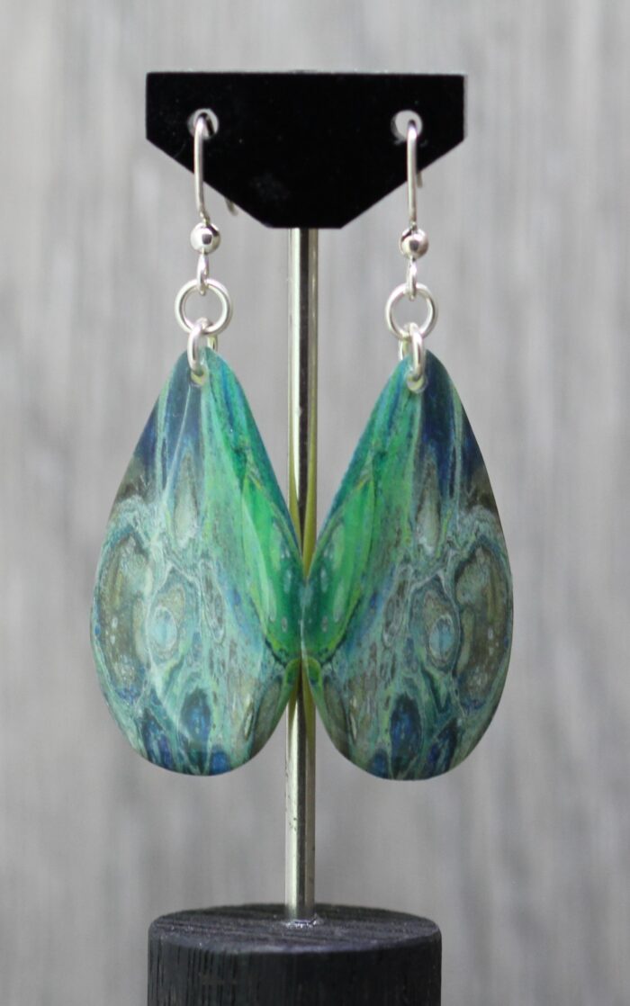 Silent Sage Resin Earrings