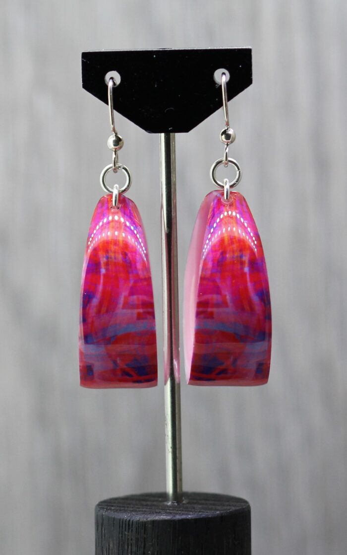 Pink Lady Resin Earrings