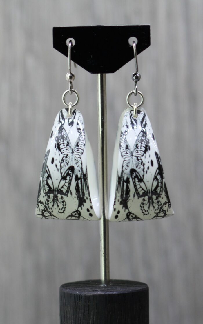 Black Butterfly Resin Earrings