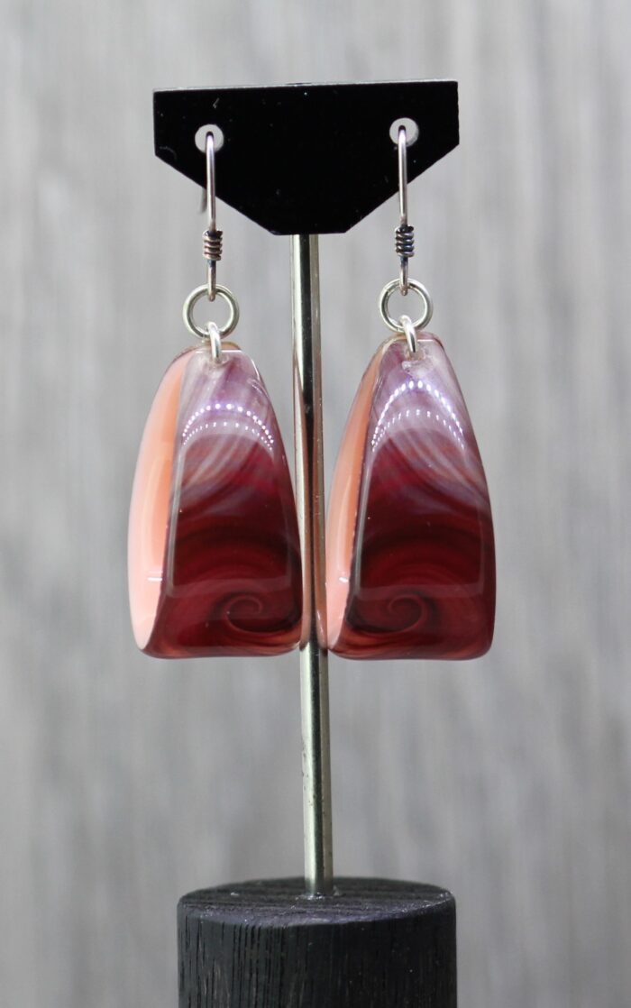 Red Swirl Resin Earrings