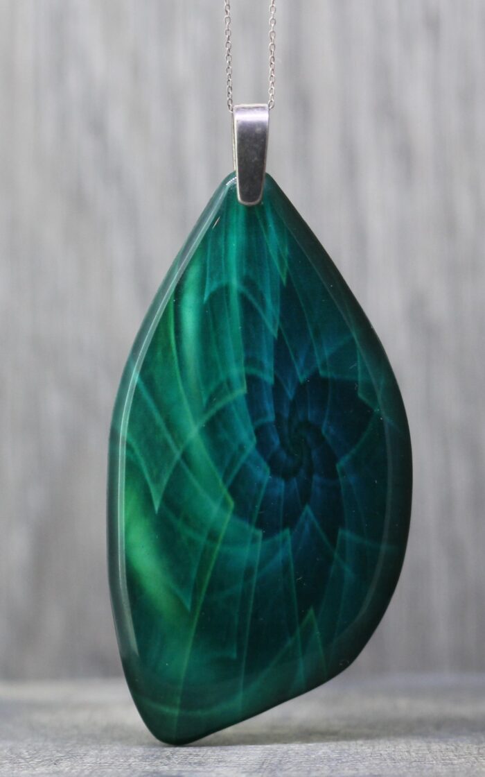 Green Fossil Resin Pendant