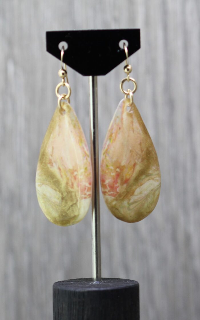 Pink Gold Resin Earrings