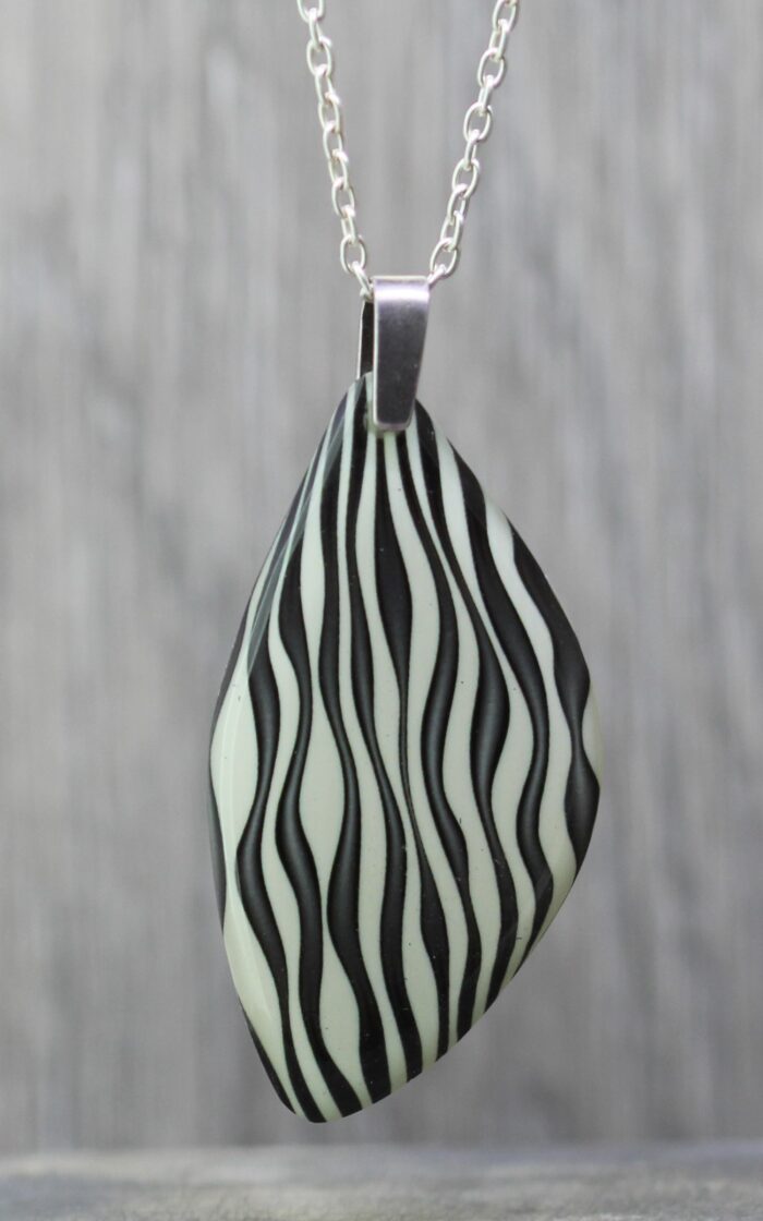 Black Swirl Resin Pendant