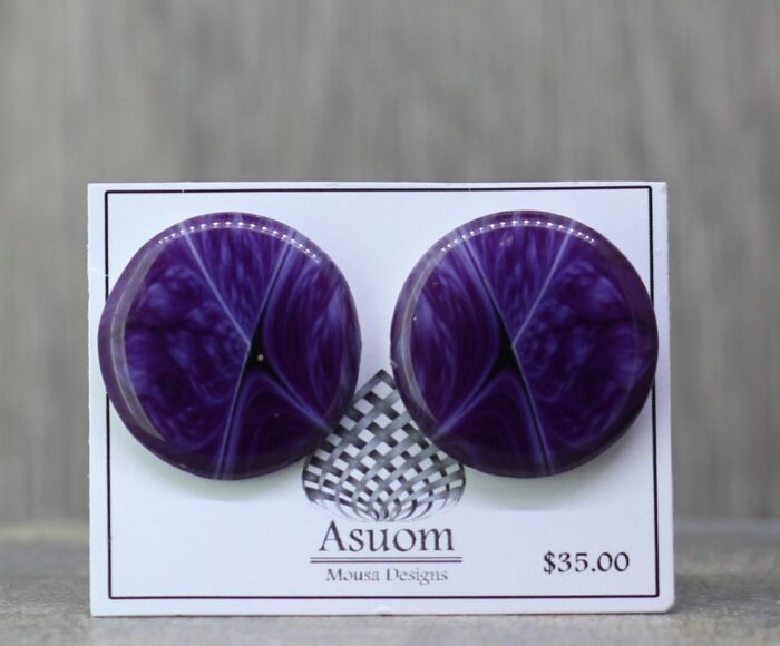 Purple Cobweb Resin Studs