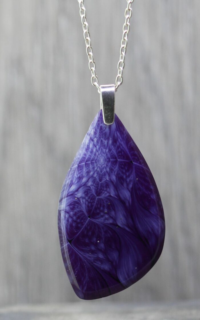 Purple Cobweb Resin Pendant