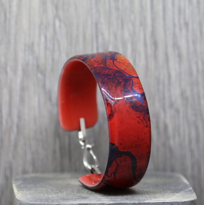 Red Marble Resin Bangle