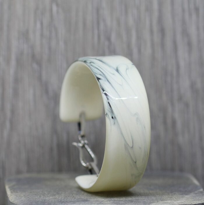 Snow Leopard Resin Bangle