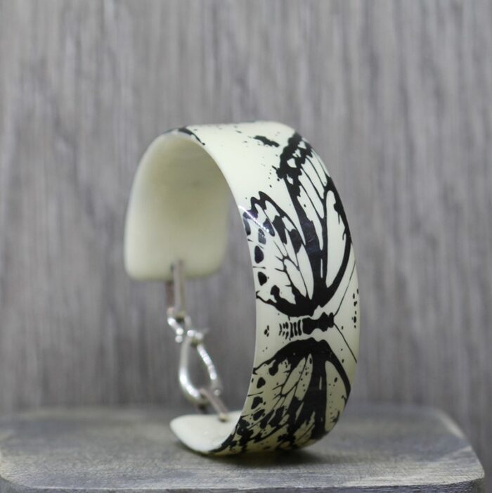 Black Butterfly Resin Bangle