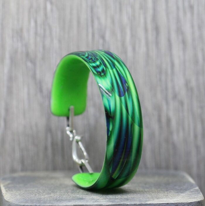 Green Surprise Resin Bangle