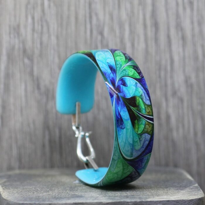 Fractal Pastel Resin Bangle