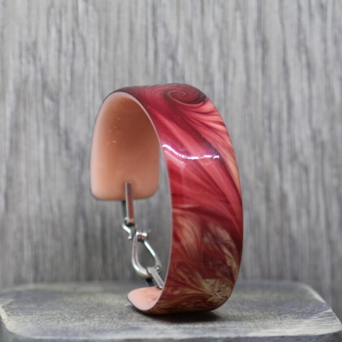 Red Swirl Resin Bangle