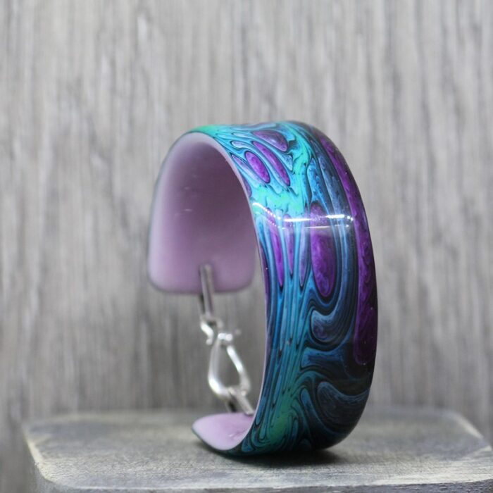 Purple Prehistoric Resin Bangle