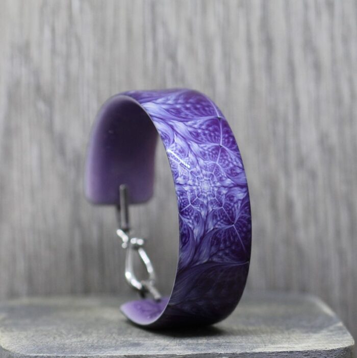 Purple Cobweb Resin Bangle