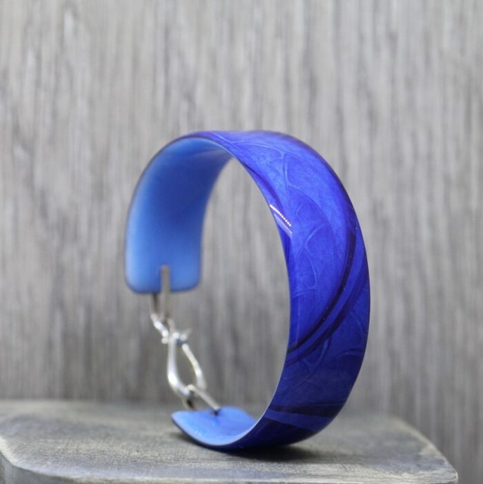 Blue Geometry Resin Bangle