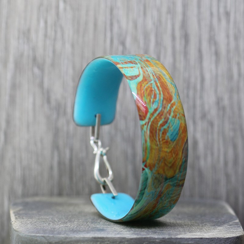 Turquoise Tiger Resin Bangle