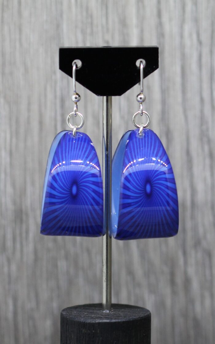 Blue Illusion Resin Earrings