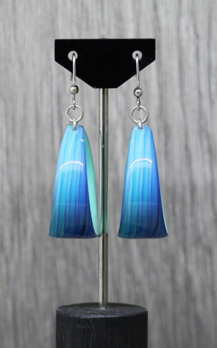 Blue Waves Resin Earrings