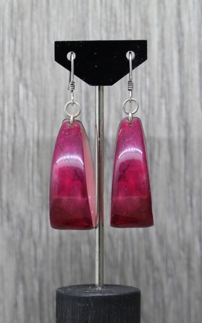 Pink Graffiti Resin Earrings