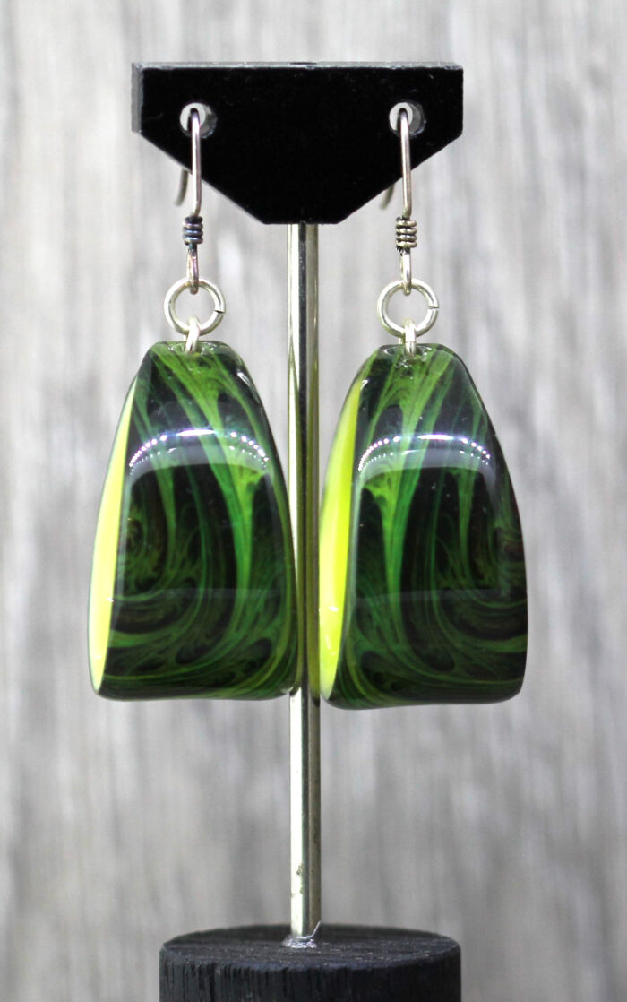 Green Space Resin Earrings