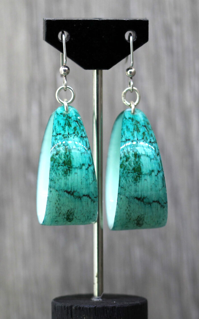 Driftwood Patina Resin Earrings