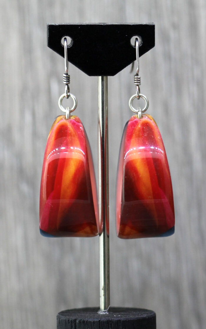 Silk Scarf Resin Earrings 1