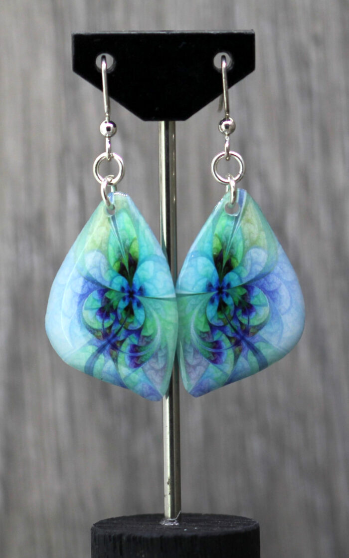 Fractal Pastel Resin Earrings 1