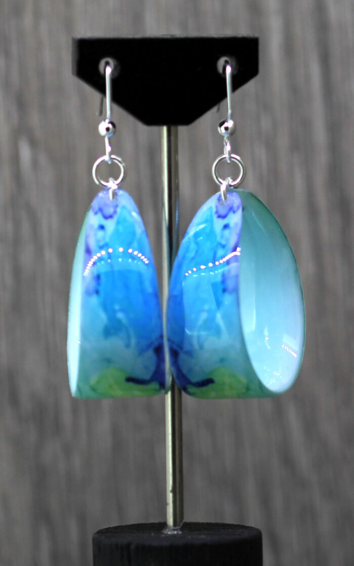 Ink Scribbles Resin Earrings