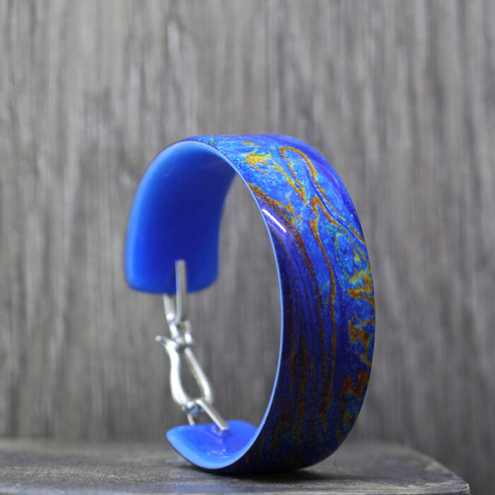 Deep Blue Tiger Resin Bangle