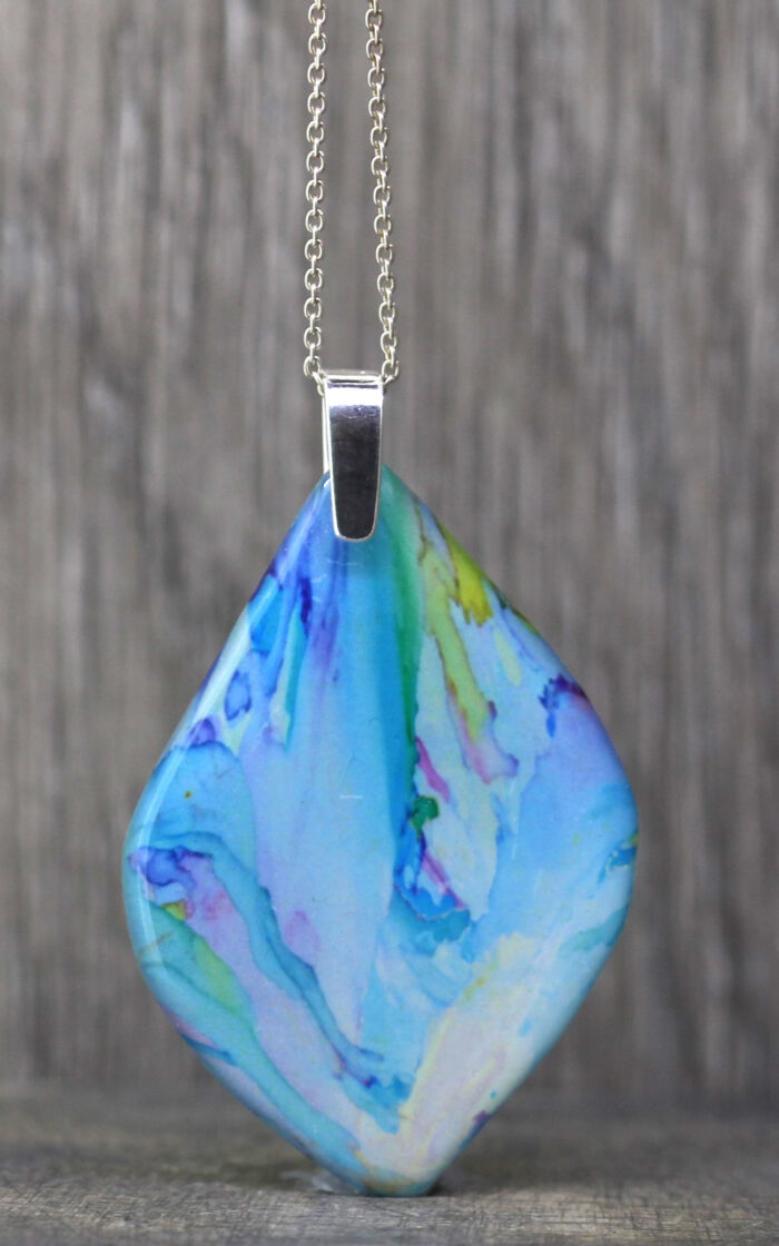 Ink Doodle Resin Pendant