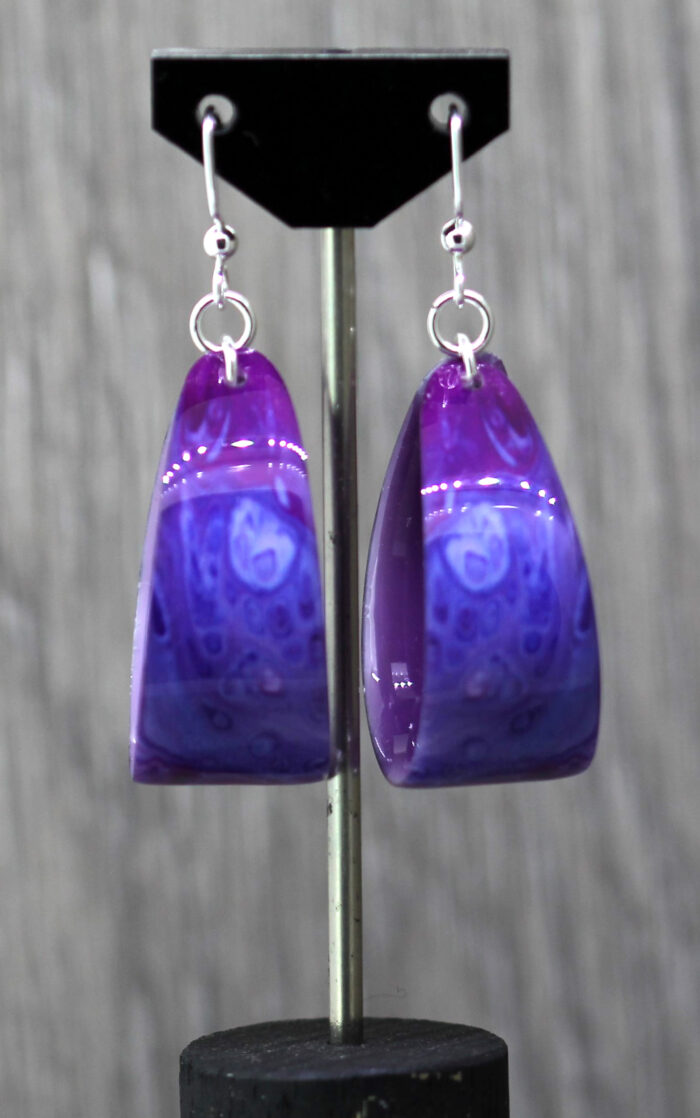 Purple Pour Resin Earrings