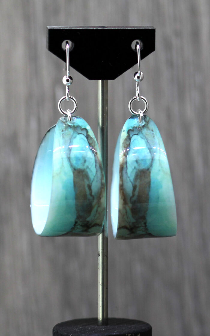 Copper Marble Resin Earrings