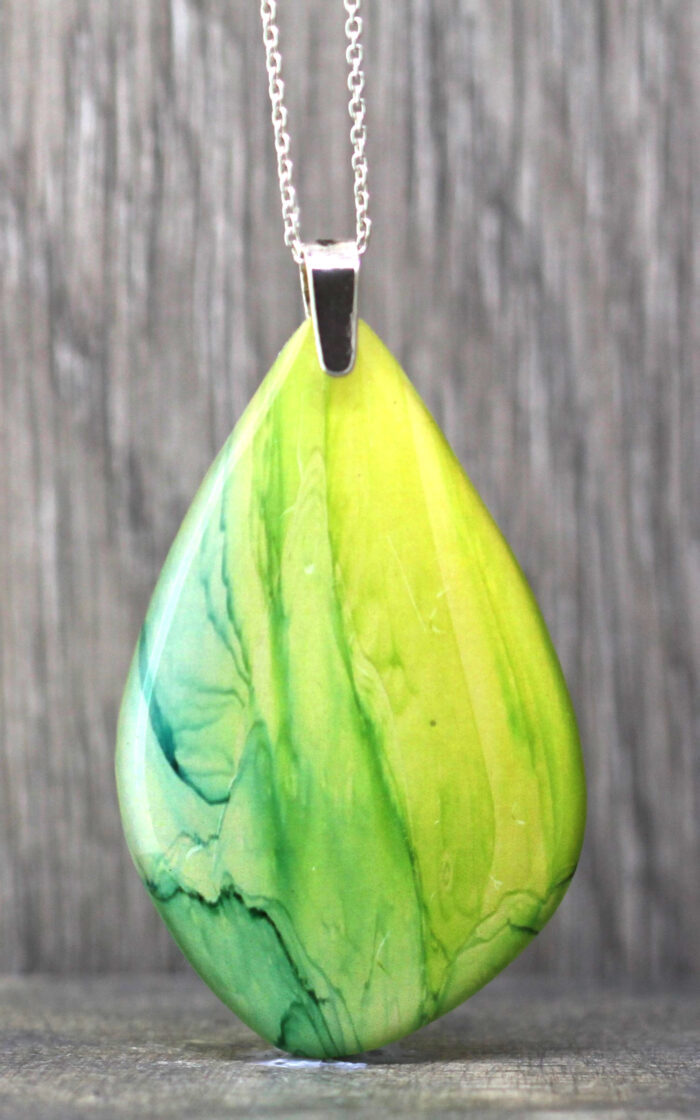 Chartreuse Resin Pendant