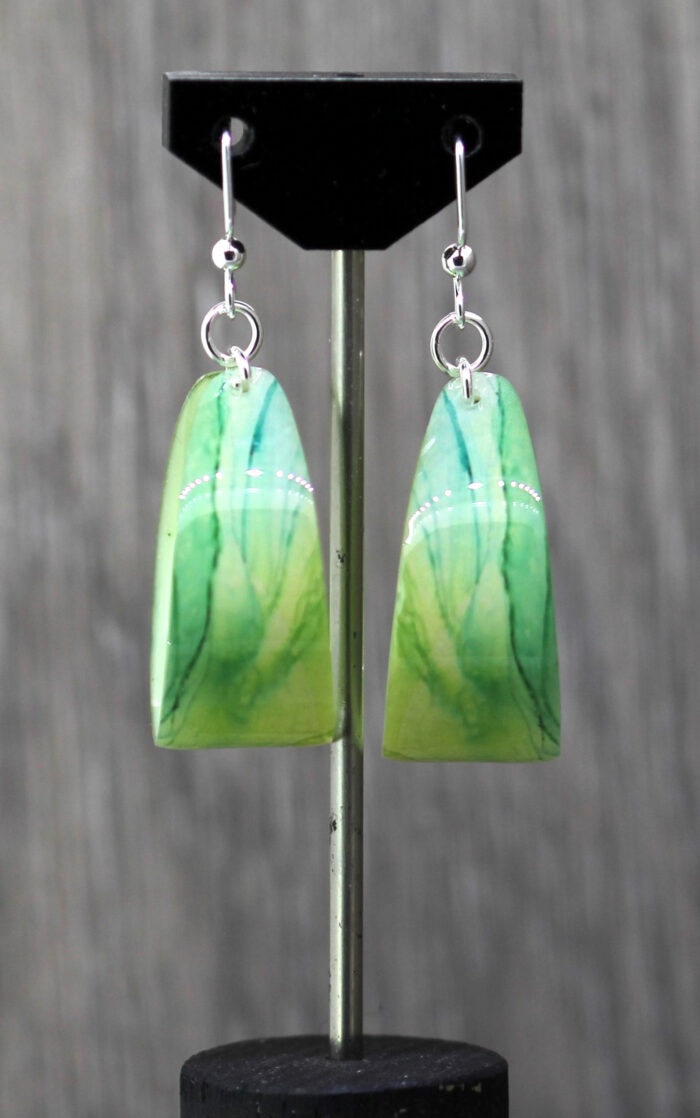 Chartreuse Resin Earrings