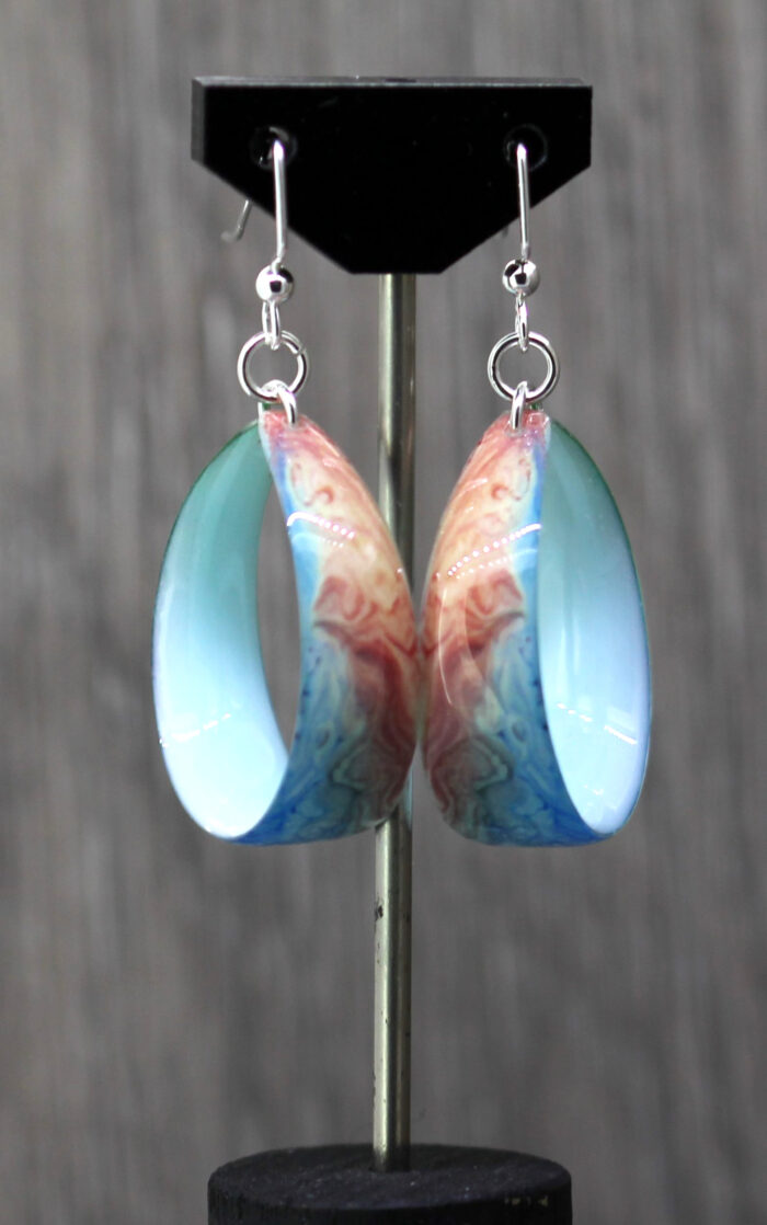 Ocean Current Resin Earrings 1