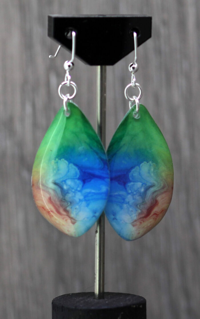 Ocean Current Resin Earrings 2