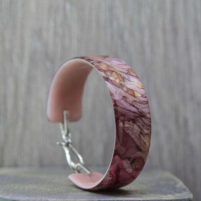 Pink Anemone Coral Resin Bangle