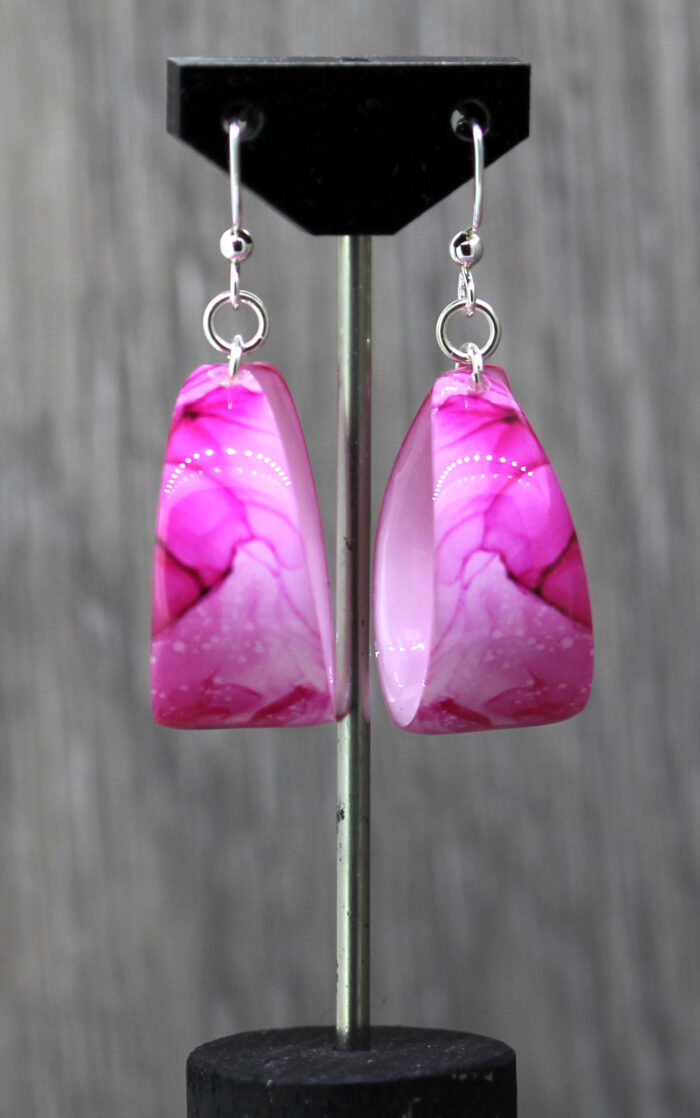 Paparazzi Pink Resin Earrings 1