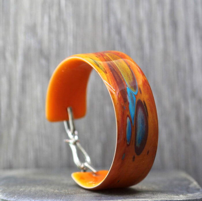 Orange Cosmos Resin Bangle