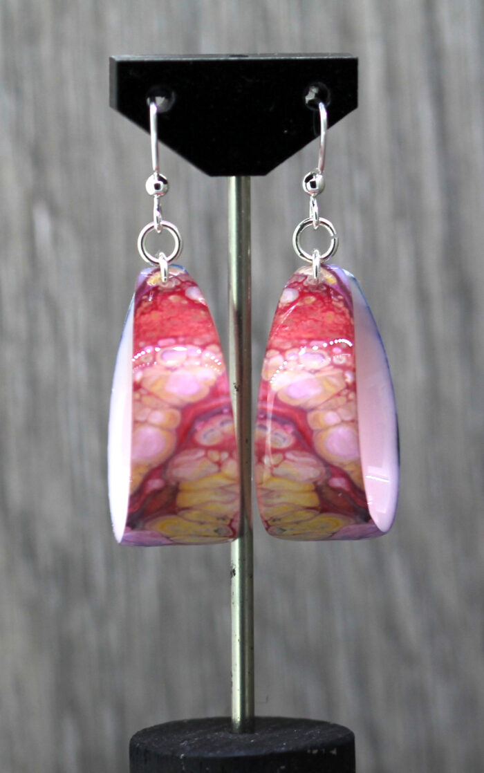 Rainbow Cells Resin Earrings 1