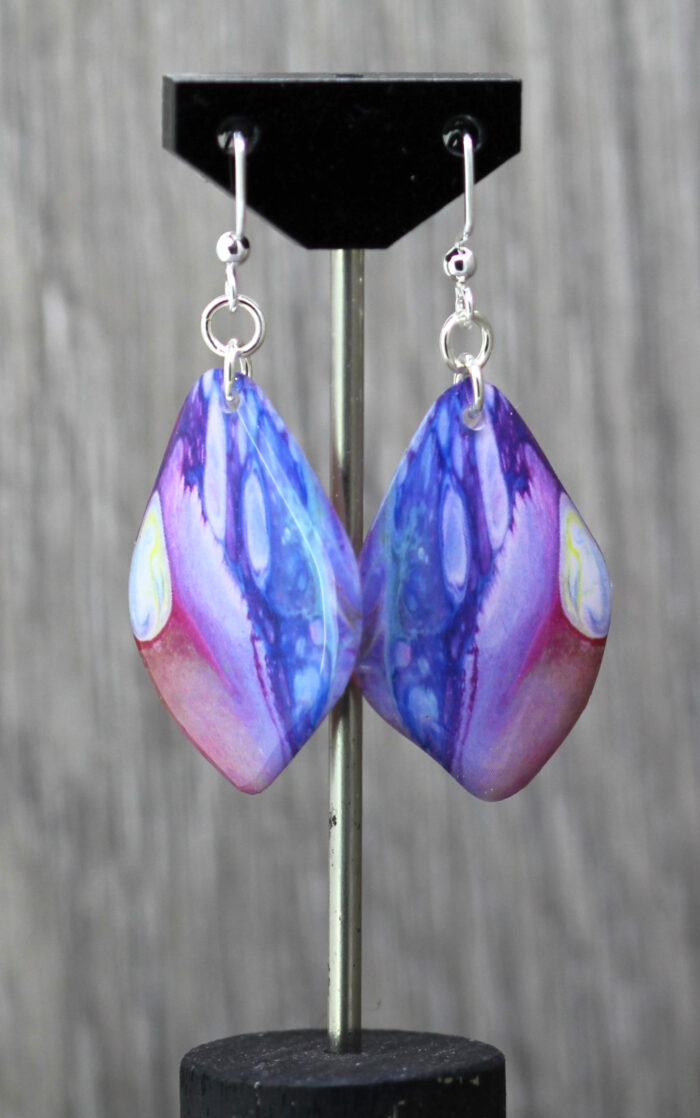 Rainbow Cells Resin Earrings 3