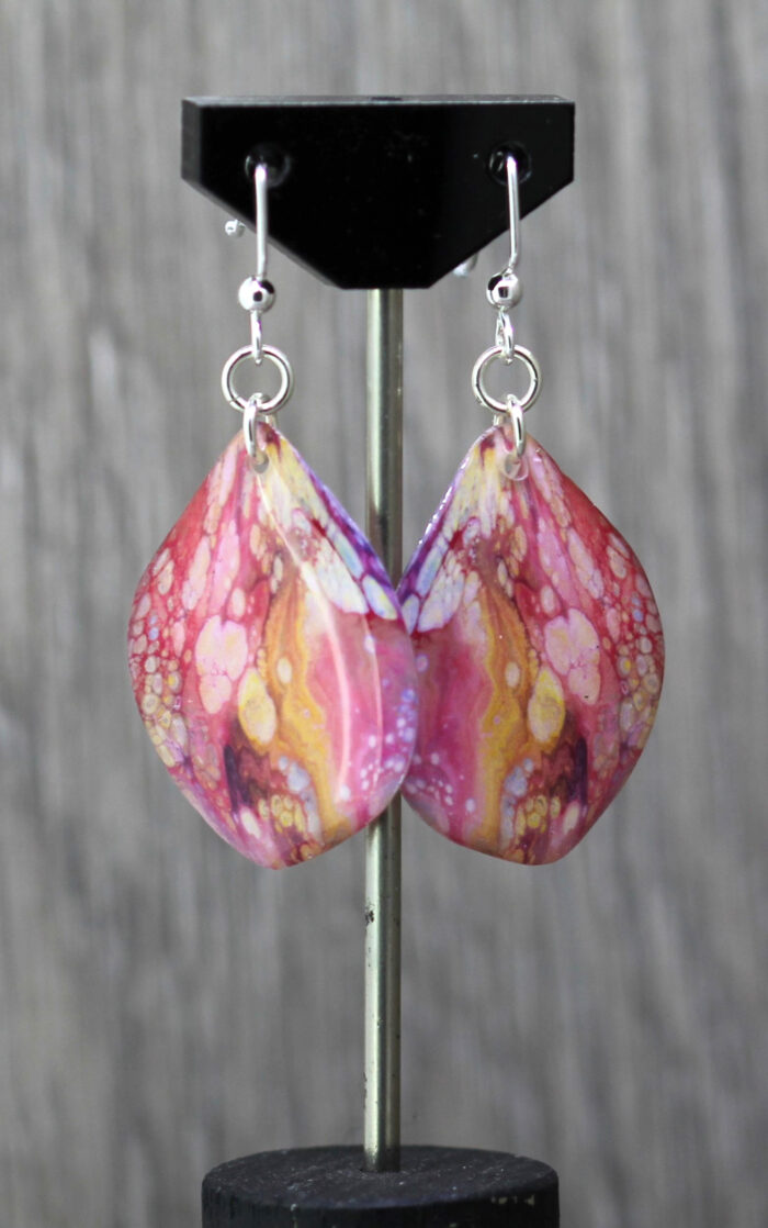 Rainbow Cells Resin Earrings 4