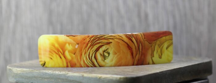 Apricot Roses Hair Slide